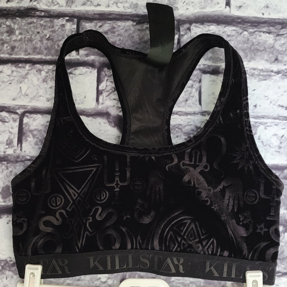 Killstar 'Wicked B*tch' Black Velvet Matching Bra & Panty Set - XS, XS - Picture 2 of 10